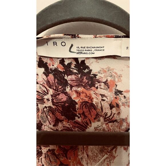 IRO PARADON FLORAL SURPLICE BELL SLEEVE FLORAL BLOUSE SIZE S US SZ 6 FRENCH 36 - Picture 6 of 14